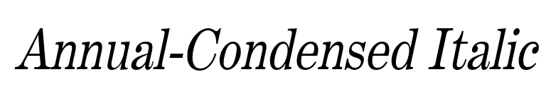 Annual-Condensed Italic font preview
