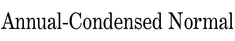 Annual-Condensed Normal font preview