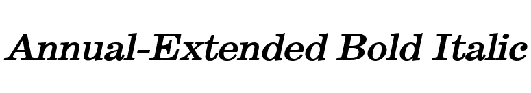 Annual-Extended Bold Italic font preview