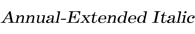 Annual-Extended Italic font preview