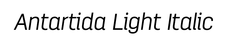 Antartida Light Italic font preview