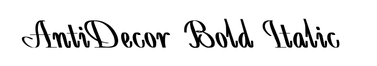 AntiDecor Bold Italic font preview