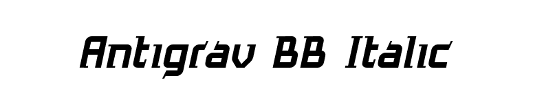 Antigrav BB Italic font preview