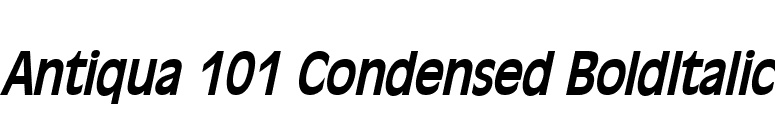 Antiqua 101 Condensed BoldItalic font preview
