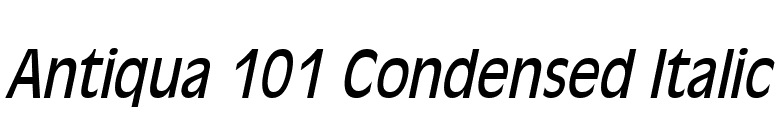 Antiqua 101 Condensed Italic font preview