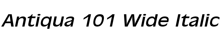 Antiqua 101 Wide Italic font preview