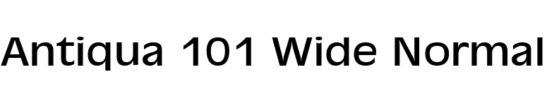 Antiqua 101 Wide Normal font preview