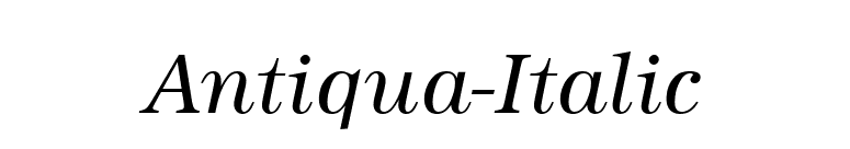 Antiqua-Italic font preview