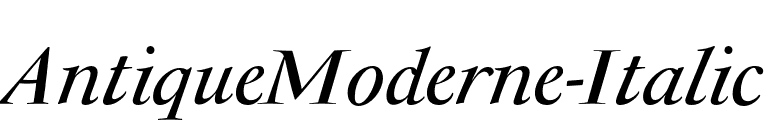 AntiqueModerne-Italic font preview