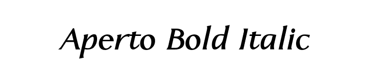 Aperto Bold Italic font preview