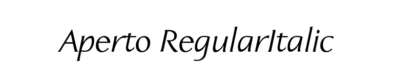 Aperto RegularItalic font preview