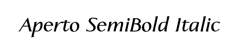 Aperto SemiBold Italic font preview