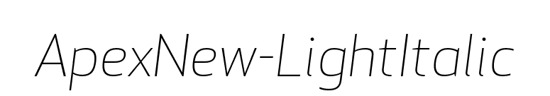 ApexNew-LightItalic font preview