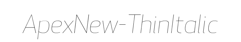 ApexNew-ThinItalic font preview