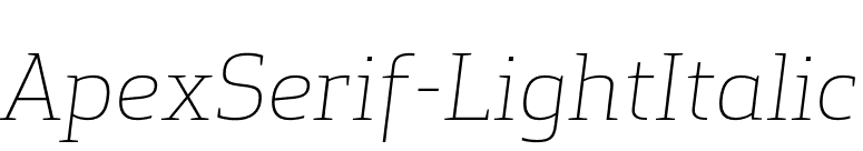 ApexSerif-LightItalic font preview