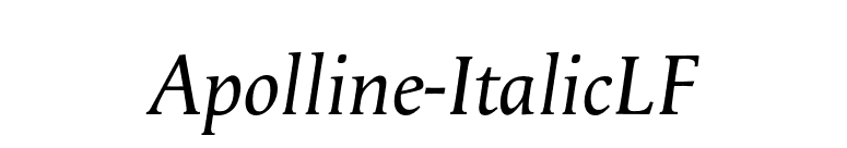 Apolline-ItalicLF font preview