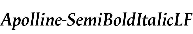 Apolline-SemiBoldItalicLF font preview