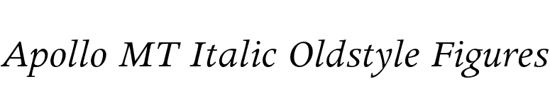 Apollo MT Italic Oldstyle Figures font preview