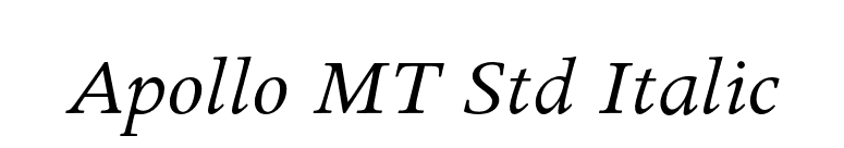 Apollo MT Std Italic font preview