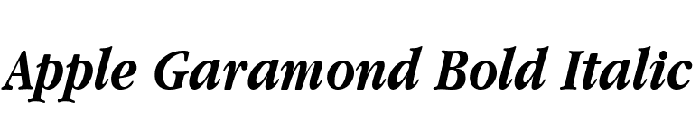 Apple Garamond Bold Italic font preview