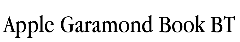 Apple Garamond Book BT font preview