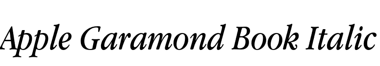 Apple Garamond Book Italic font preview