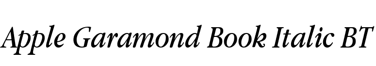 Apple Garamond Book Italic BT font preview