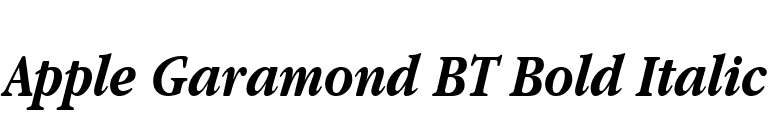 Apple Garamond BT Bold Italic font preview