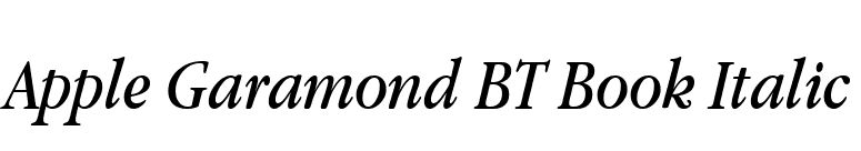Apple Garamond BT Book Italic font preview