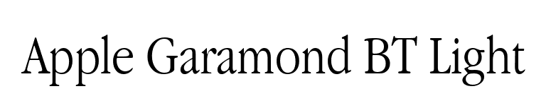 Apple Garamond BT Light font preview