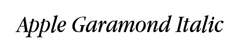 Apple Garamond Italic font preview
