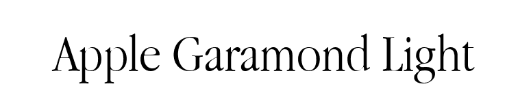 Apple Garamond Light font preview