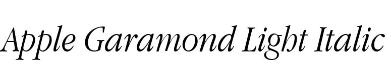 Apple Garamond Light Italic font preview