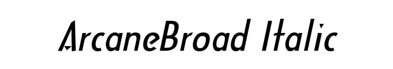 ArcaneBroad Italic font preview