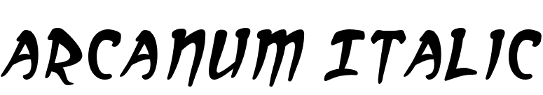 Arcanum Italic font preview