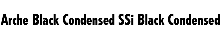 Arche Black Condensed SSi Black Condensed font preview