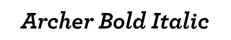 Archer Bold Italic font preview