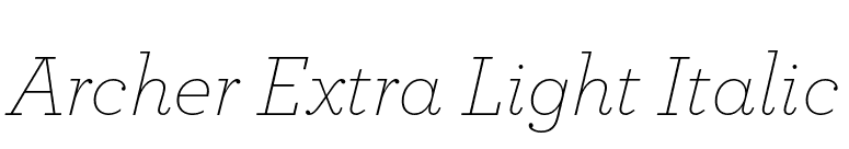 Archer Extra Light Italic font preview