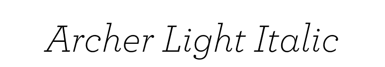 Archer Light Italic font preview