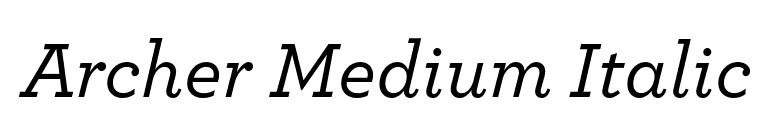 Archer Medium Italic font preview