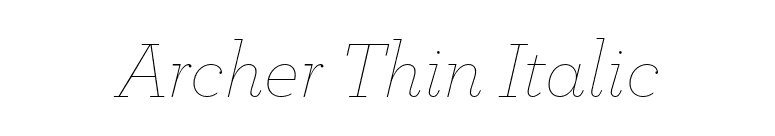 Archer Thin Italic font preview