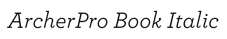 ArcherPro Book Italic font preview