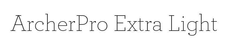 ArcherPro Extra Light font preview