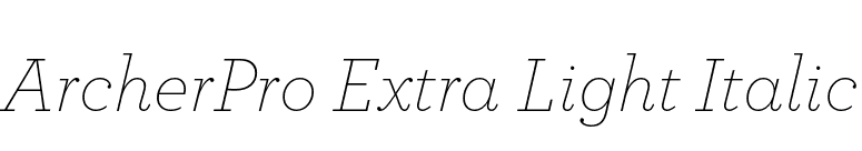 ArcherPro Extra Light Italic font preview