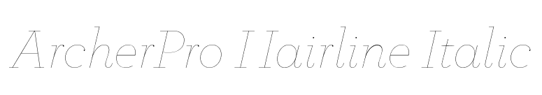 ArcherPro Hairline Italic font preview