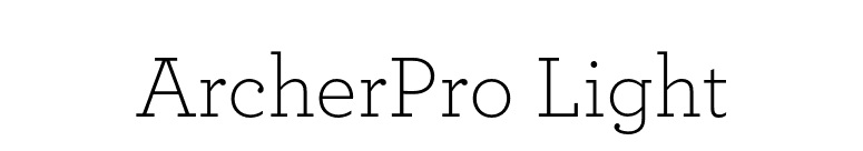 ArcherPro Light font preview