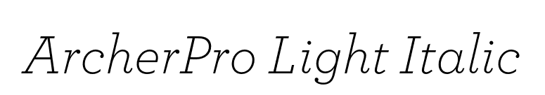 ArcherPro Light Italic font preview
