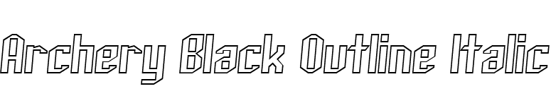 Archery Black Outline Italic font preview