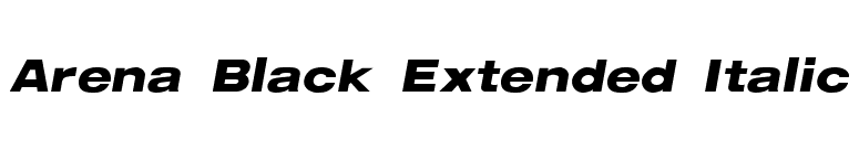 Arena Black Extended Italic font preview