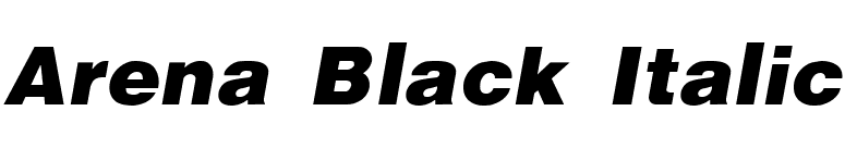 Arena Black Italic font preview